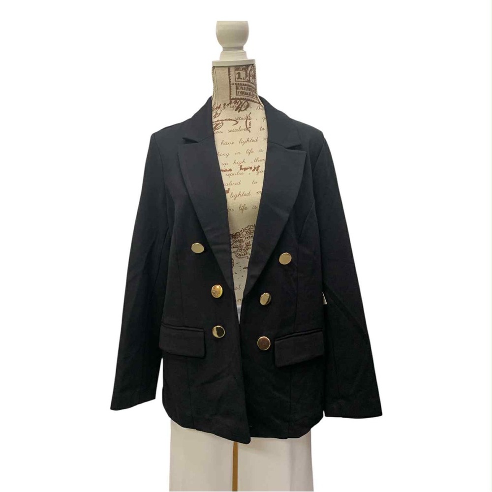 Worthington Black Blazer with Gold Buttons Size L